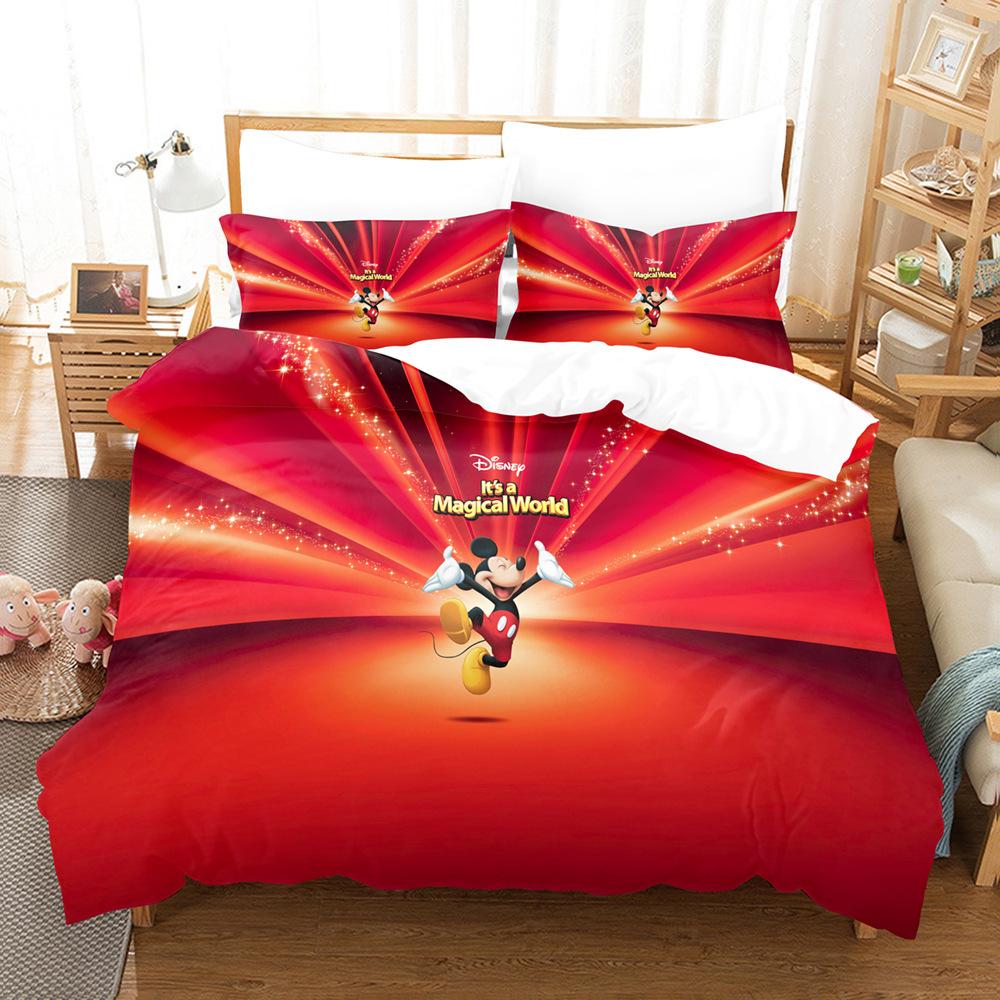 3D Cartoon Animation Bedding Three-Piece Digital Printing Microfiber Polyester Cotton Quilt Cover