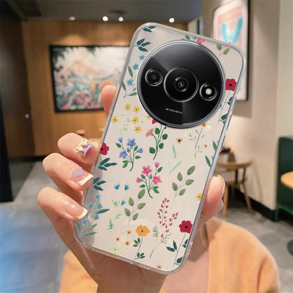 

Korean Monstera Deliciosa Minimalist Plants Floral INS Phone Case For Xiaomi Redmi A3 A5 A1 A2 Plus Soft TPU Transparent Cover Redmi A1