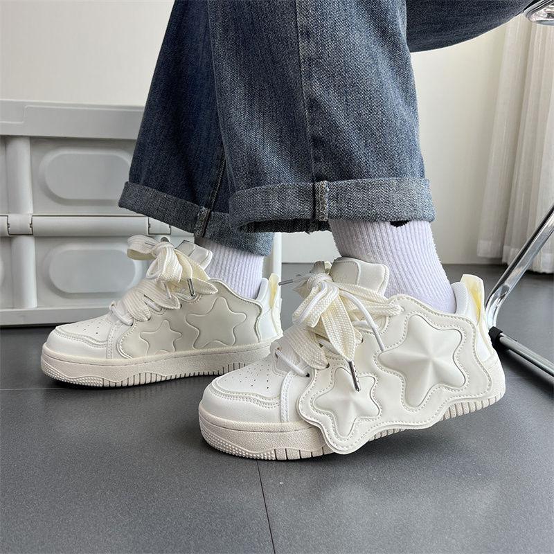 Dopamine Niche Sweet Sister Star Board Shoes Women's Autumn Versatile Casual Thick-soled Non-slip Wear-resistant Bread Shoes Tide