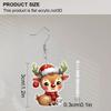 2D Flat Christmas Reindeer Dangle Earrings, Lightweight Acrylic Material,Ideal for Party Gifts, Jewelry, and Christmas Gifts.
