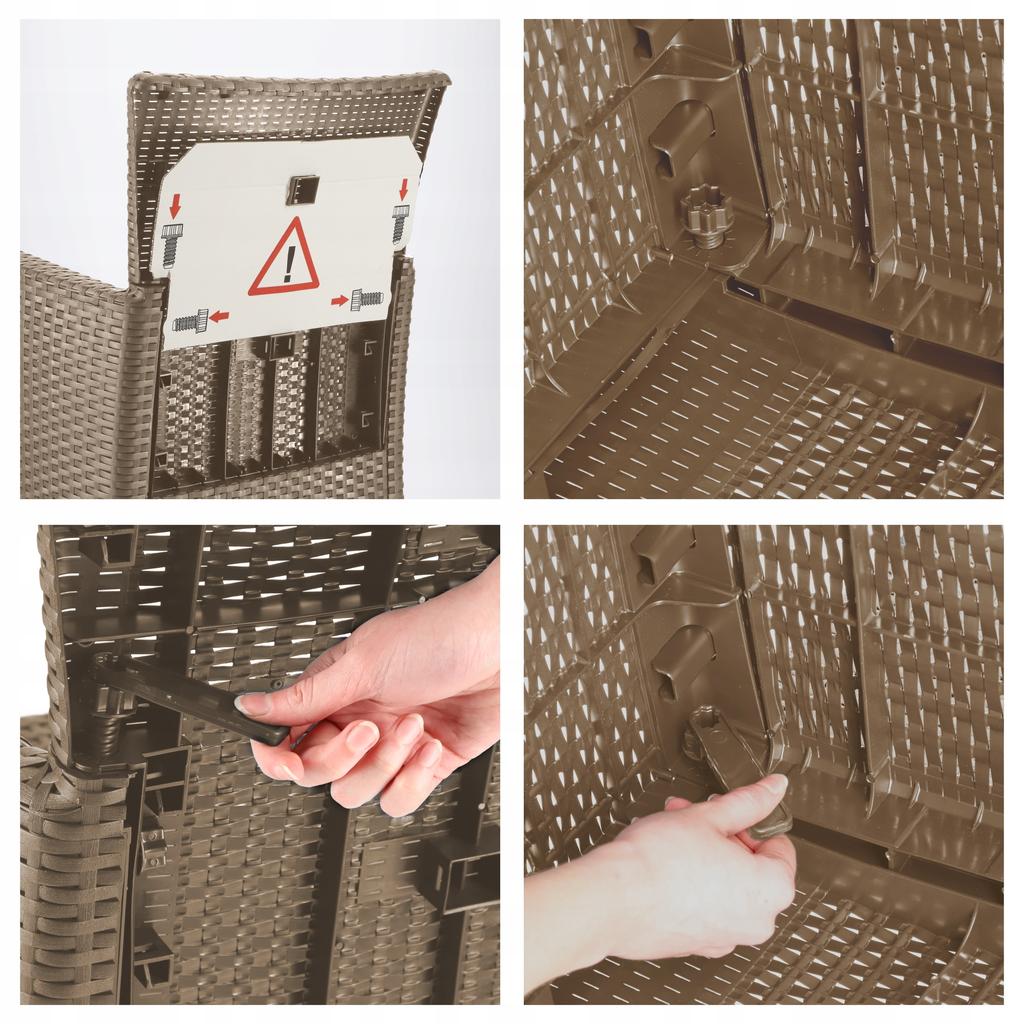 Stuhl Sessel Gartenstuhl für Balkon Terrasse Bequem Allibert + Kissen Beige