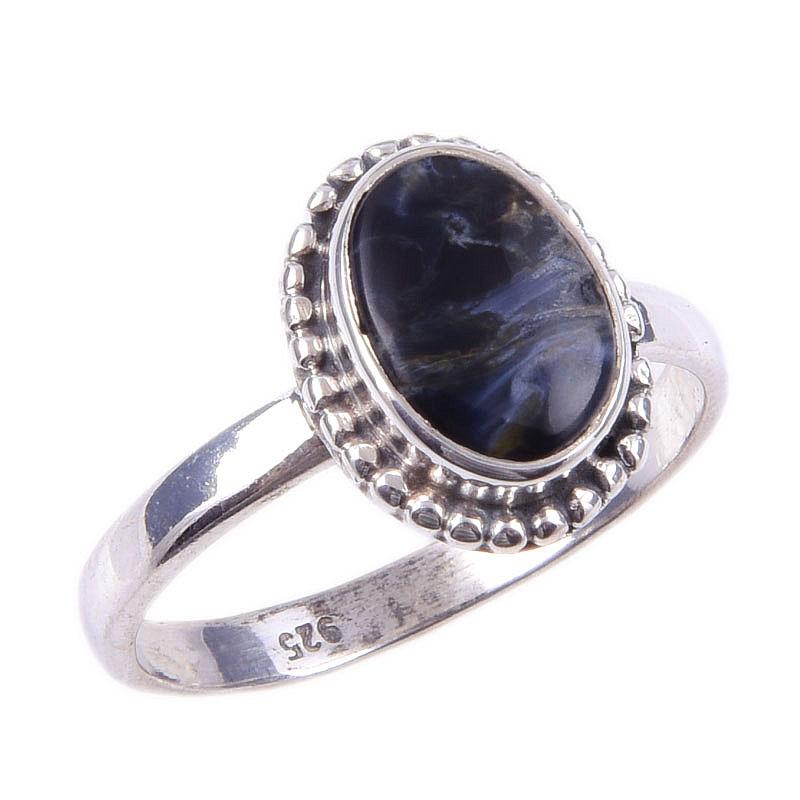 Natural Pietersite Gemstone Handmade 925 Solid Sterling Silver Ring Size 8 i1h93