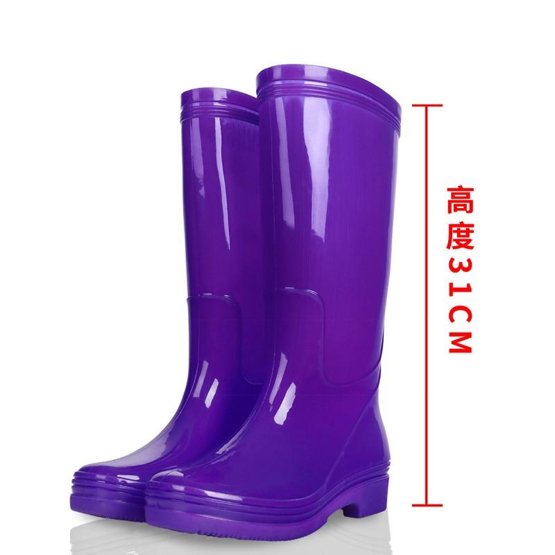 No lining rain shoes non-slip comfortable fashion waterproof shoes women's summer velvet medium and high water boots wear-resistant rain boots