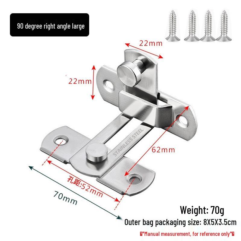 Stainless Steel Anti-theft Door Bolt Latch for Bathroom and Household Sliding Doors