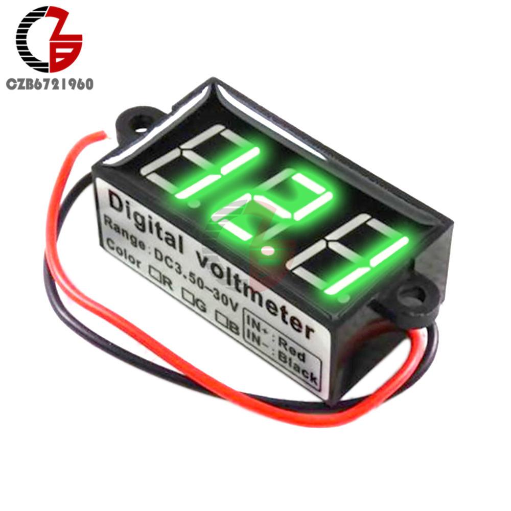 

DC 3.5V-30V IP68 Waterproof LED Digital Voltmeter Voltage Meter Motorcycle Electric Bicycle Volt Tester Detector Monitor 12V 24V