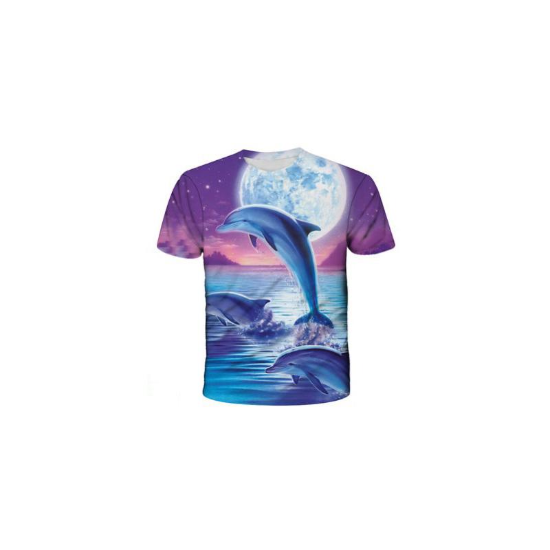 Kawaii Delfíni 3D Potisk Dětské Tričko Letní Móda Ležérní Kreslené Tričko Chlapec Dívka Unisex Dětské Oblečení Tričko Topy