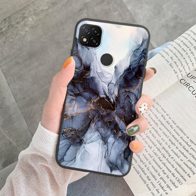 Marmurowy wzór etui na telefon do Redmi 9C 9 C NFC 10A 10 A pokrowiec ochronny różowy silikonowy miękki Funda do Xiaomi Redmi 9C Coque
