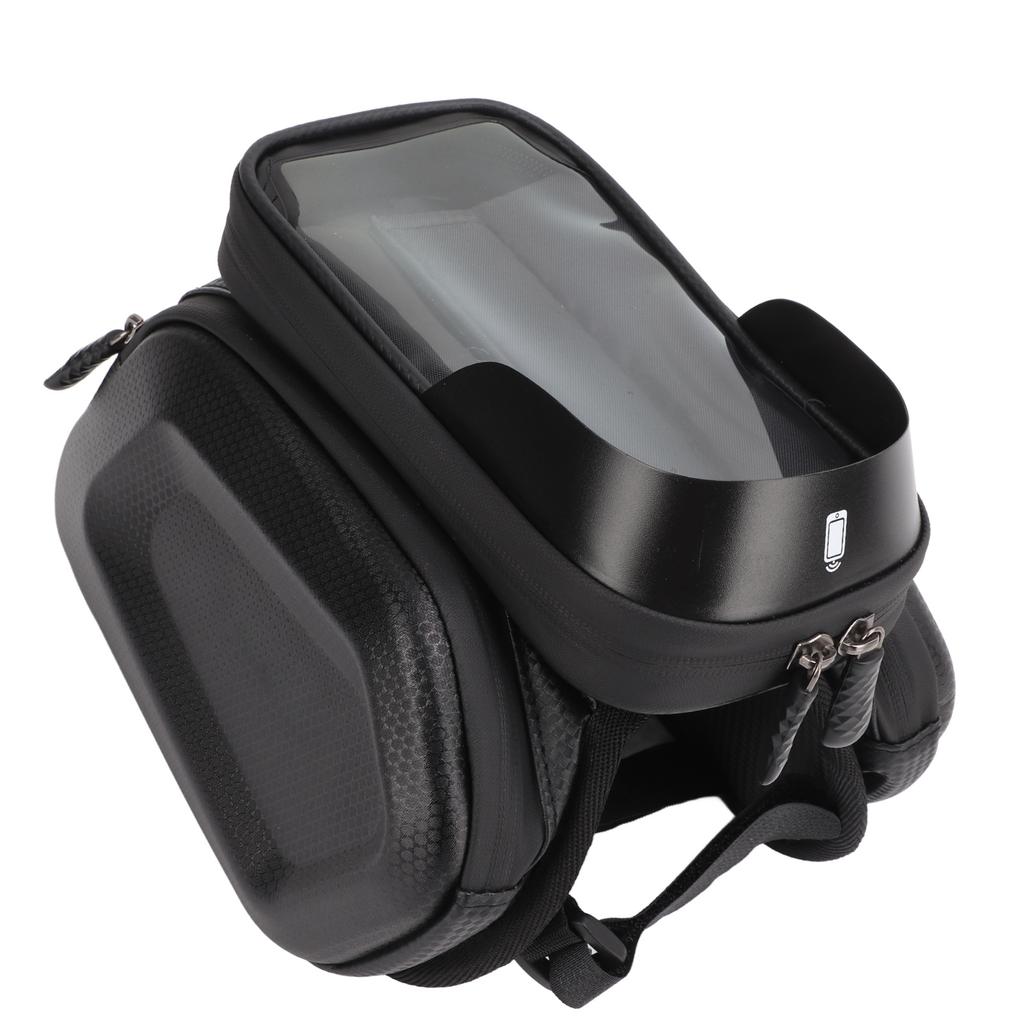 Bike Frame Bag PU Leather Waterproof Transparent Sun Visor Side Bags Stable Durable Bike Phone Bag