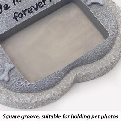 Lápides de resina para animais de estimação Memorial Funeral Cão Gato Lápide Moldura de foto Salvando memoriais Lápides Cães Lembrança Ornamento de jardim