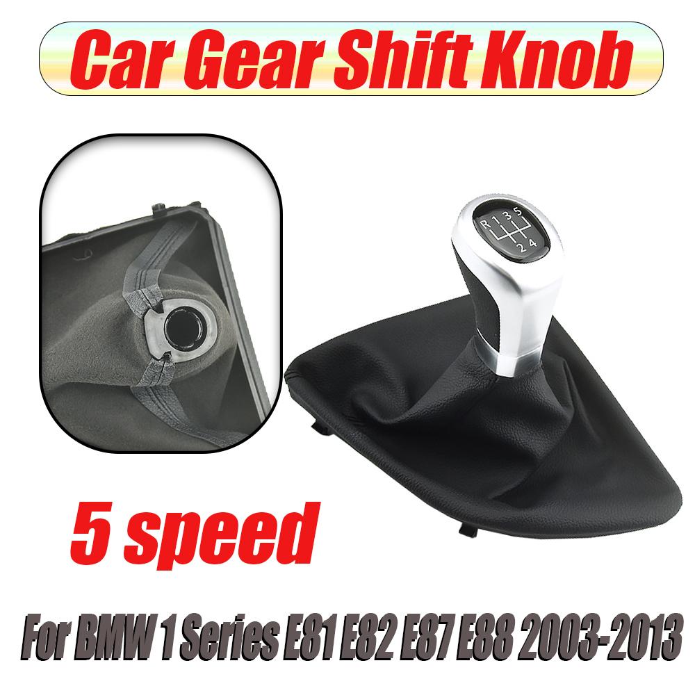 For BMW 1 Series E81 E82 E87 E88 2003-2013 Car-styling 5/6 Speed Level PU Leather Boot Gear Stick Shift Knob