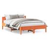 VidaXL Bed Frames and Headboards, Double Bed with Slatted Base, Adult Bed, Bedroom Furniture, Modern, Wax Brown 842601