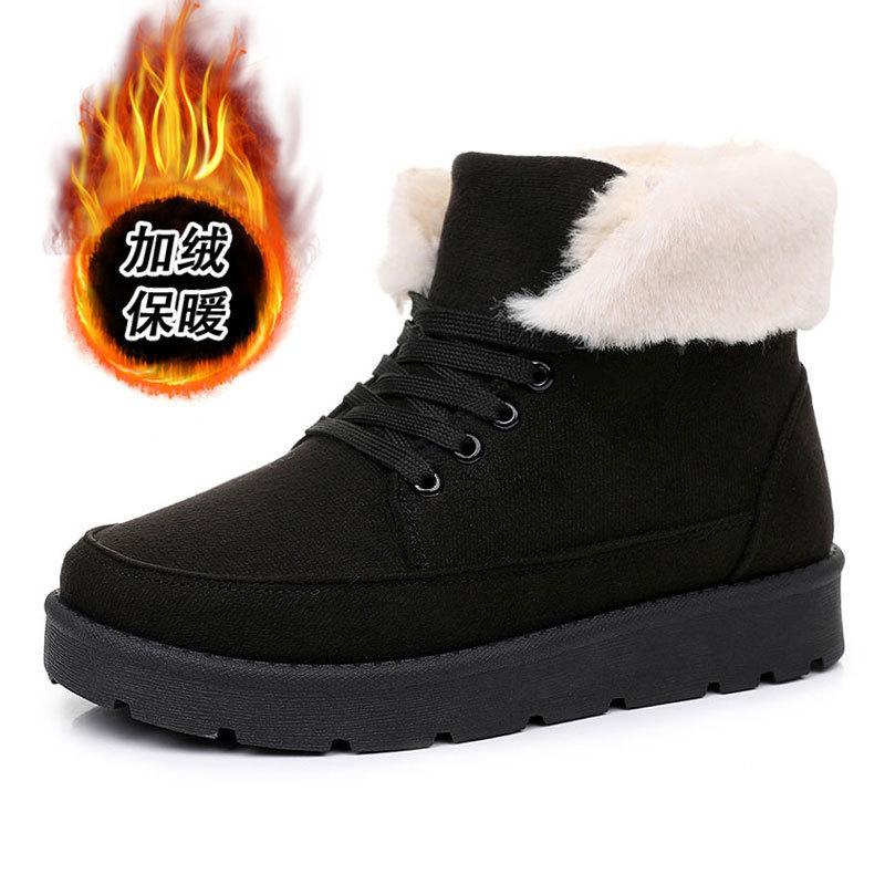 Snow boots, piled and thickened large cotton shoes, new thick-soled high-top Sangpo cotton boots in winter