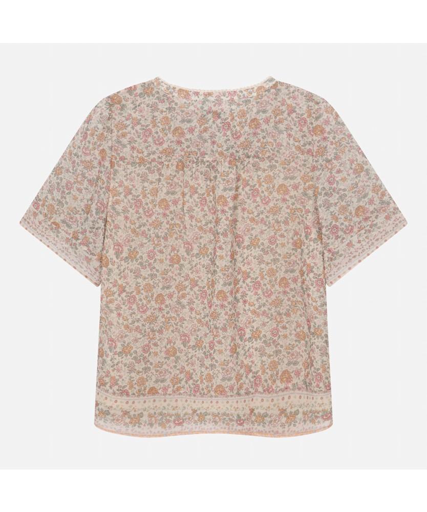 THURSDAY ISLAND Flower Border Chiffon Blouse_T264Mbl239W
