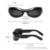 New Fashionable Oval Frame Sunglasses Y2k Punk Style Futuristic UV Protection Sunglasses 18165