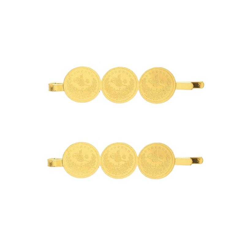 

Турецкая монета заколка для волос с золотым покрытием для арабских женщин, металлические украшения для волос в османском стиле, этнические аксессуары для волос, подарок для подружки невесты