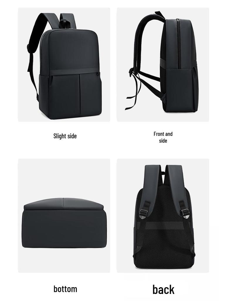 Men's Waterproof Solid Color Laptop Backpack for Business and School