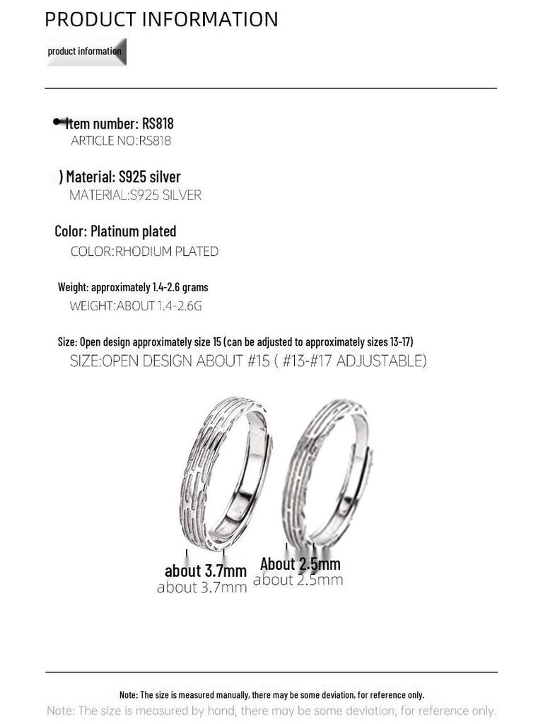 Banyan Tree S925 Silver Textured Open Couple Rings - Ideal Birthday Gift for Girlfriend