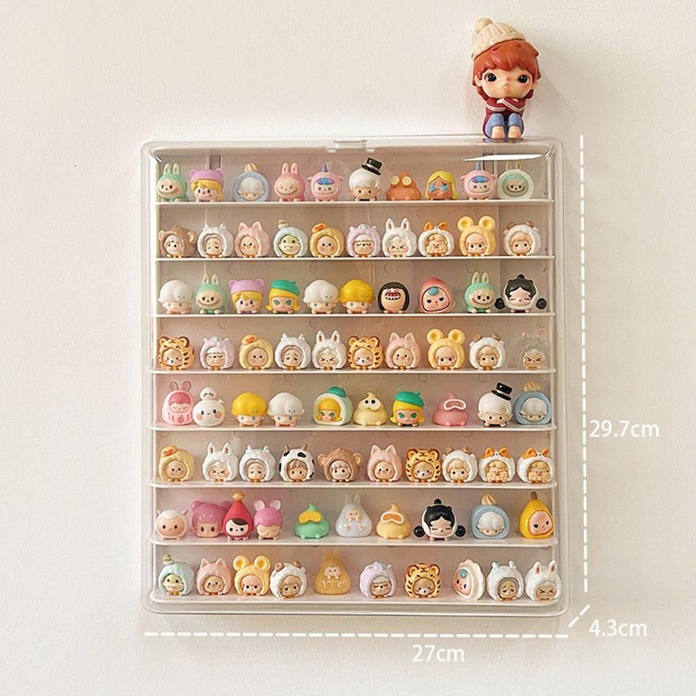 Acrylic 8 Layers Display Cabinet Wall Mounted Figures Storage Cabinet Dolls Showing Box  for Home