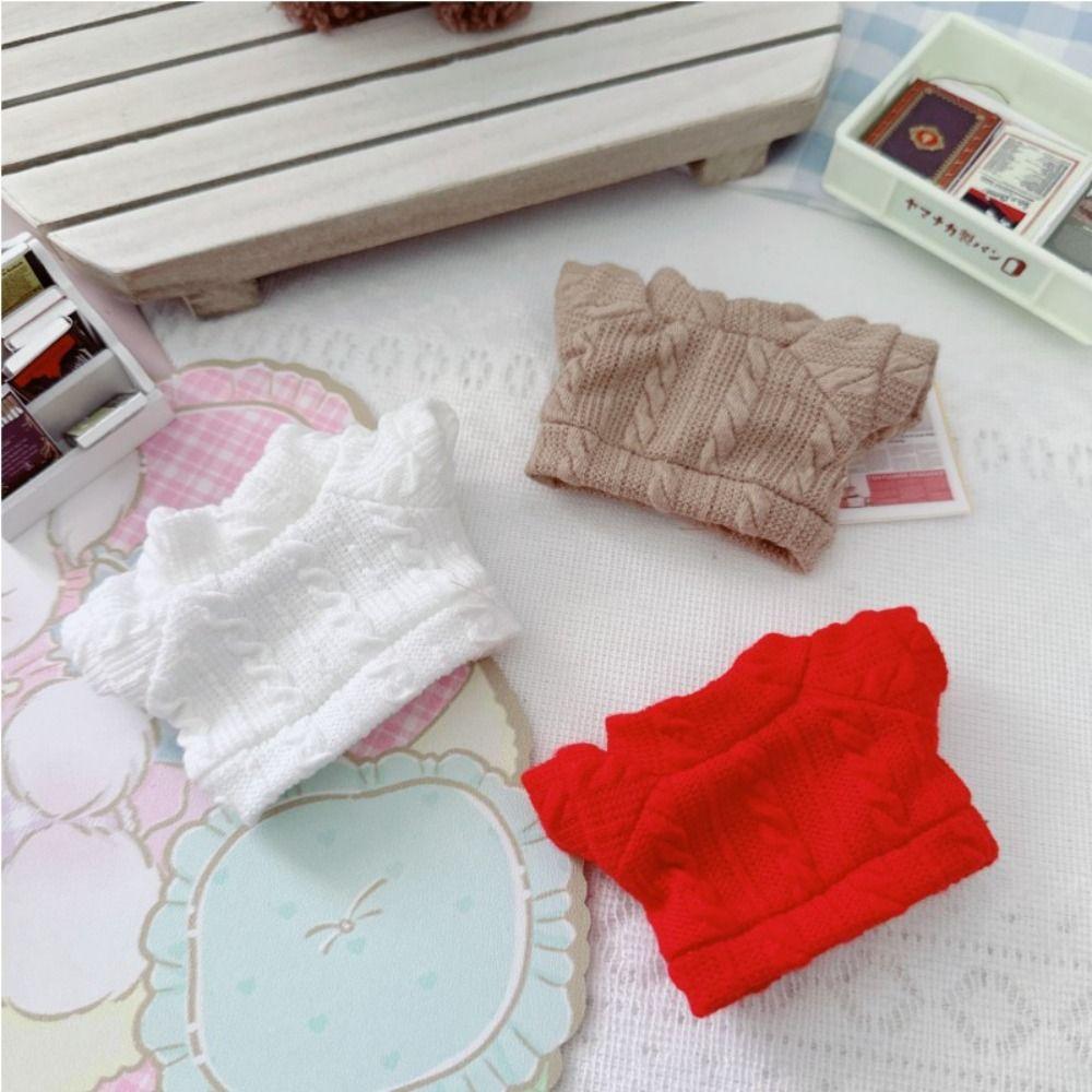 New Year Red Knitted Coat Fashion Sweaters Outfits New DIY Toys  10cm Cotton Doll/Idol Dolls