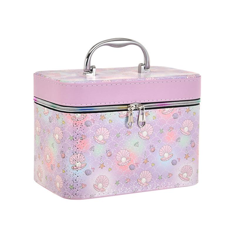 Large Capacity High-End Cosmetic Bag with Mirror - Multifunctional Three-Piece Home Storage Set