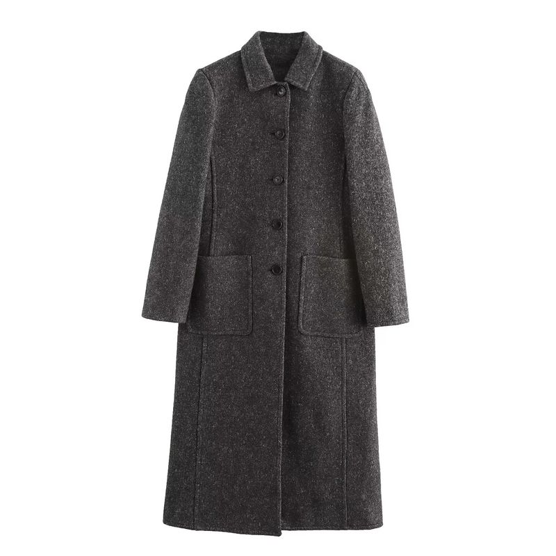 

Kaslead New Arrival Women s Clothing Fashion Style Fashion All-Match Stickers Pocket Decoration Coat Outwear 9845715 Dark gray L