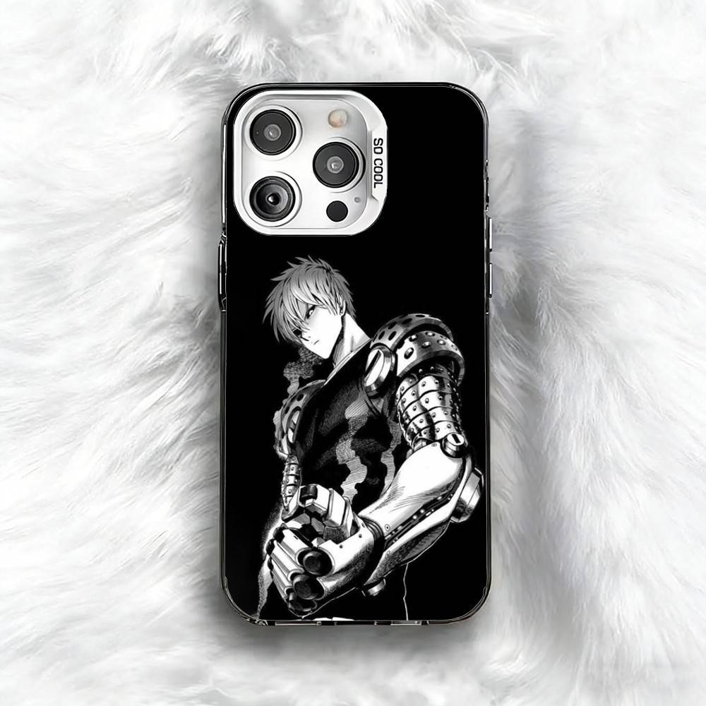 O-One Punch Man G-Genos Phone Case For iPhone 16 17 15 14 12 13 Pro Max Black Color Shockproof Cover