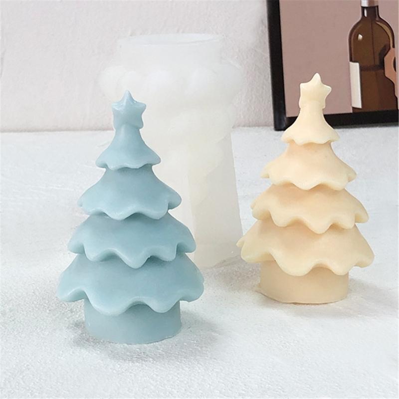 Flexible Silicone Mold Handmade Scented Candle Mould Star Christmas Tree Aromatherapy Jewelry Mold Home Decorations