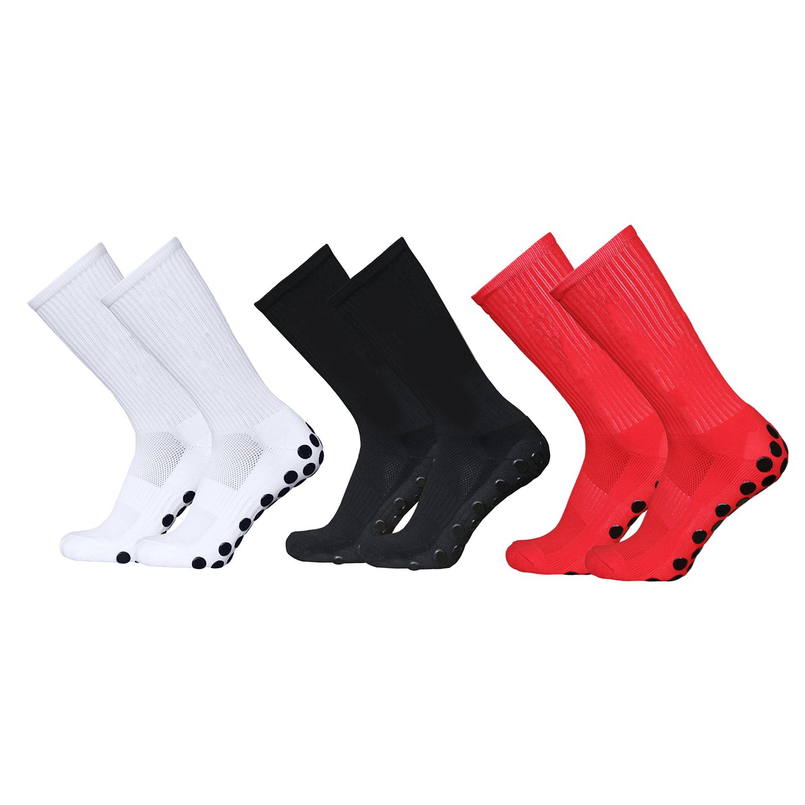Lixada 3 Pakken Sportsokken Atletische Sokken Antislip Sneldrogend Voetbal Voetbal Sokken Voor Voetbal Basketbal Hockey Black & white  & red