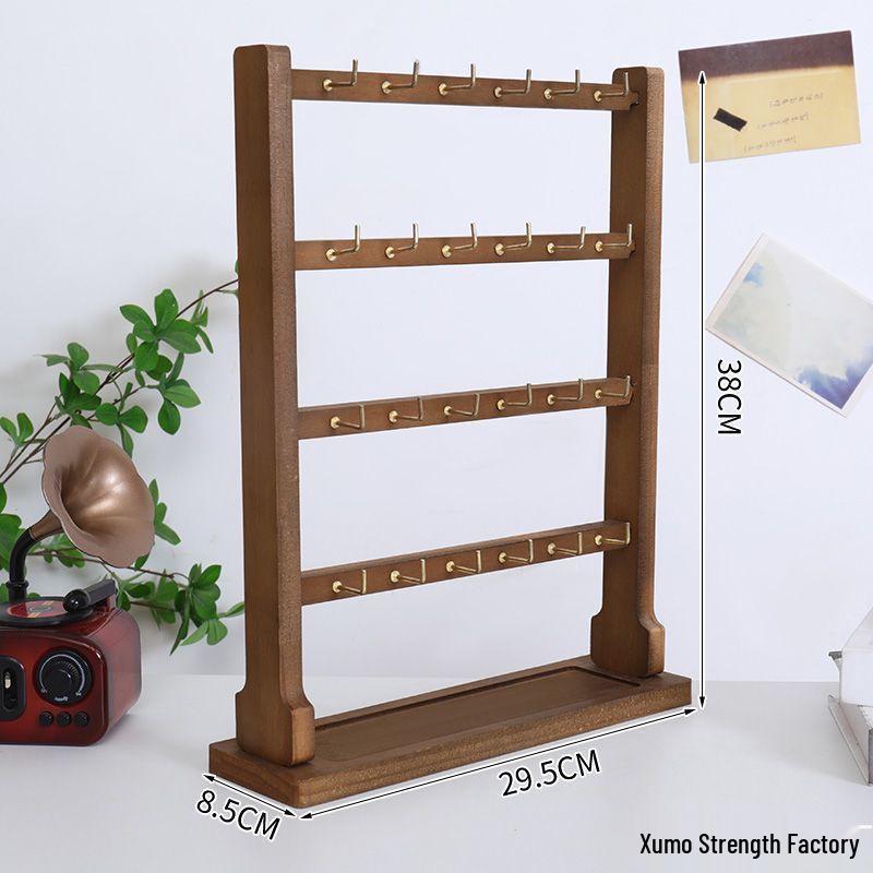 Wooden Jewelry Display Stand: Earring, Stud, Keychain, Bracelet, Bead String Holder