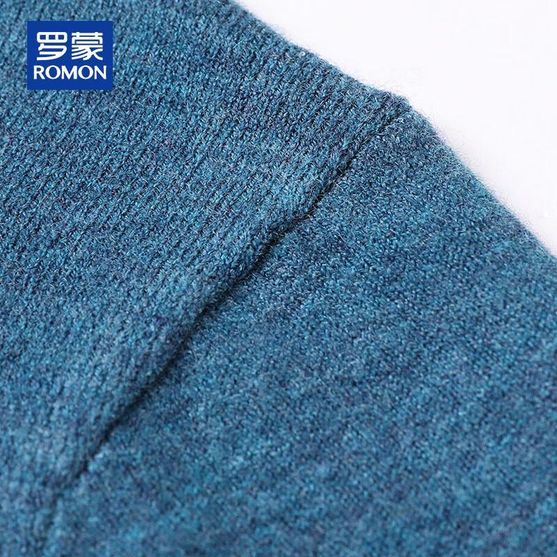 ROMON Men's Solid Color Cashmere Blend Mock Neck Sweater