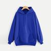 Women's Pullover Sweatshirt Casual Long Sleeve Hooded Solid Color with Pocket