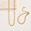 Waterproof 18k Gold Plated Chain Bracelet for Women Non Tarnish, Geometric Minimalist Hollow Link Bracelets Stake Bracelet