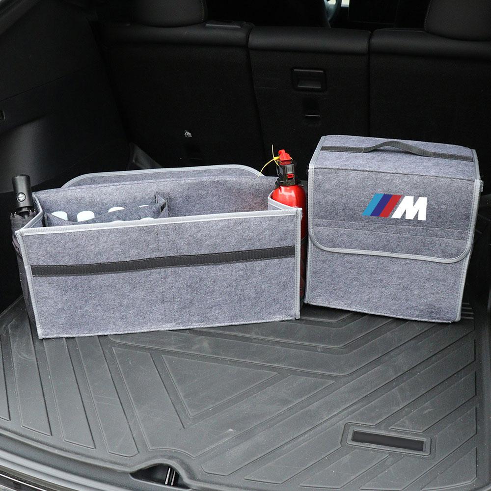 Für BMW M Performance Embleme Auto Kofferraum Aufbewahrungstasche Filz Stoff Organizer Box Faltbar Auto Emblem Dekor Organizer Zubehör