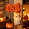 Klebehaken ohne Rückstände Kürbis Geist Schlüsselhaken, 3D-gedruckte Halloween-Wanddekoration, Selbsthaltende Haken zur Aufbewahrung kleiner Gegenstände, Bohrfreies Aufhängen Niedliche Haken