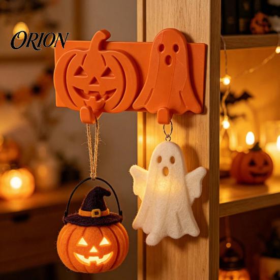 Klebehaken ohne Rückstände Kürbis Geist Schlüsselhaken, 3D-gedruckte Halloween-Wanddekoration, Selbsthaltende Haken zur Aufbewahrung kleiner Gegenstände, Bohrfreies Aufhängen Niedliche Haken