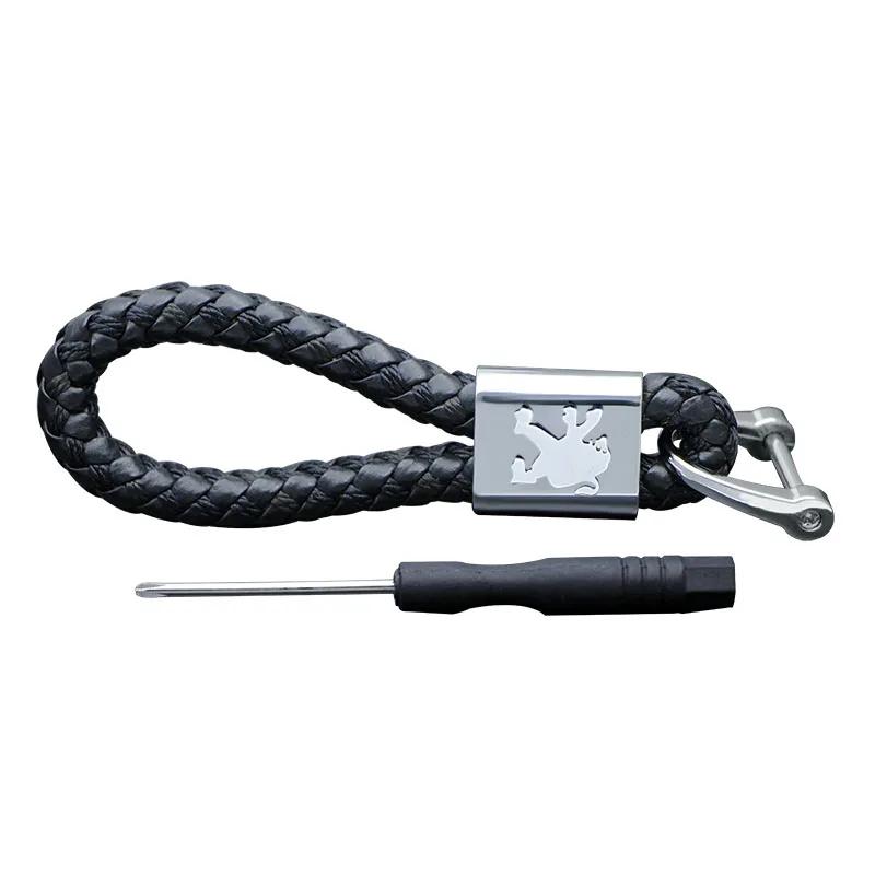 

Кожаный плетеный брелок Металлические кольца для ключей Цепочки Лучшие подарки Держатель для ключей автомобиля Для Peugeot 308 408 508 RCZ 208 3008 2008 206 207