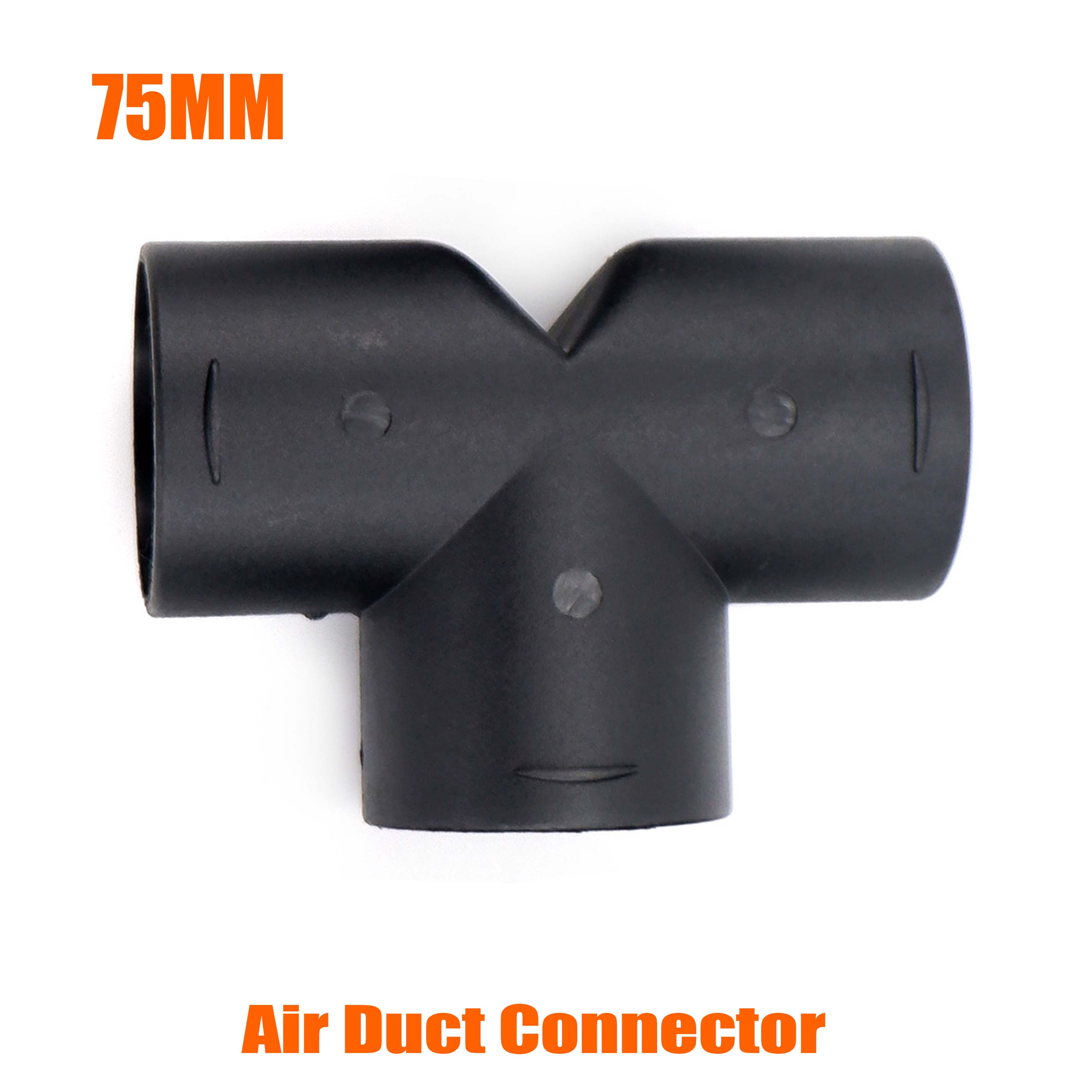 

75мм Дизельний Обігрівач Т 3 Виходи З єднувач & 2x Вихід Повітря & 2x Повітропровід Теплий Чорний & 4x Хомути Набір Для Автомобіля Вантажівки Фургона Кемпера