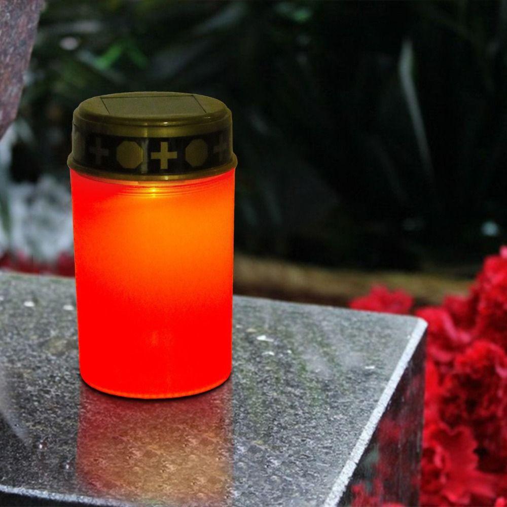Flameless Solar Cemetery Candle Light Waterproof Electronic Candle Light Grave Memorial Tribute