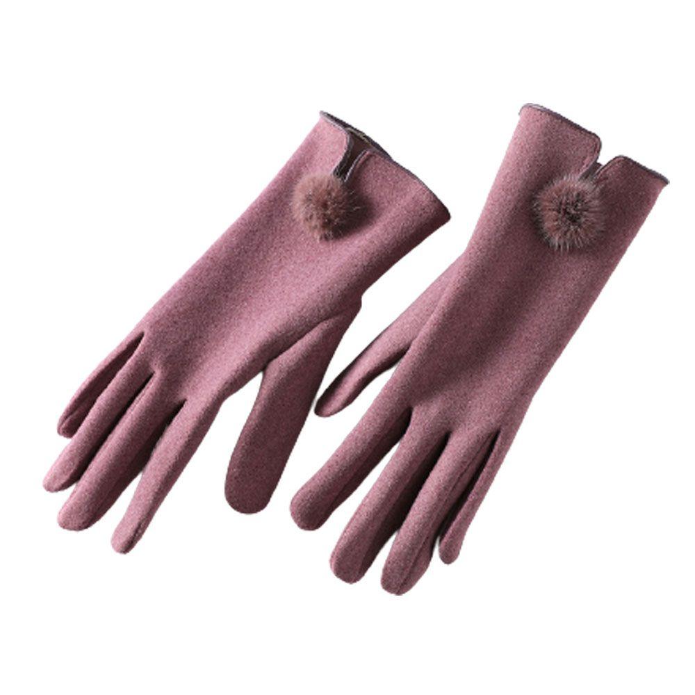 Winter Gloves Woman Plus Velvet Padded Warm Touch Screen Outdoor Windproof Suede Thermal Cycling for the Cold Black