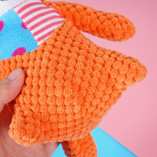 Plush Fox Dog Toy Squeaky Interactive Dog Chew Toy Puppy Teething Toy Stuffed Animal for Dogs Teeth Cleaning Boredom Relief