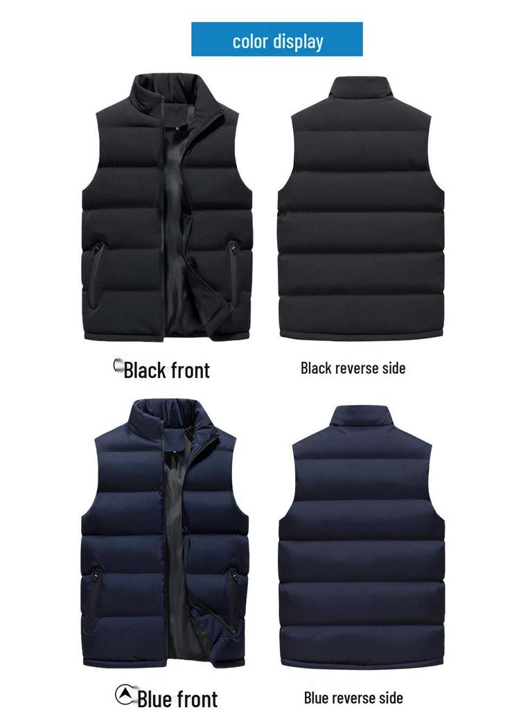 Ανδρικό Καθημερινό Φαρδύ Βαμβακερό Γιλέκο - Φθινόπωρο/Χειμώνας 2021, Όρθιος Γιακάς, Χοντρό & Ζεστό