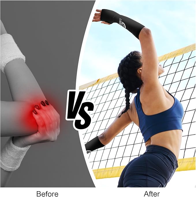 ARM Volleyball Sleeves with Protective Foam, Forearm Protectors S/M