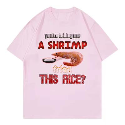 Funny Animals Shrimp Design Printed T Shirts Unisex Women Tshirt Round Neck Short Sleeve Trendy Tee Shirt Streetwear Unisex Tops