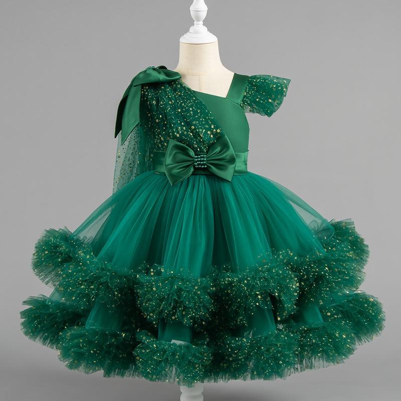 Little Girls Puffy Tulle Princess Dress Birthday Party Formal Dress