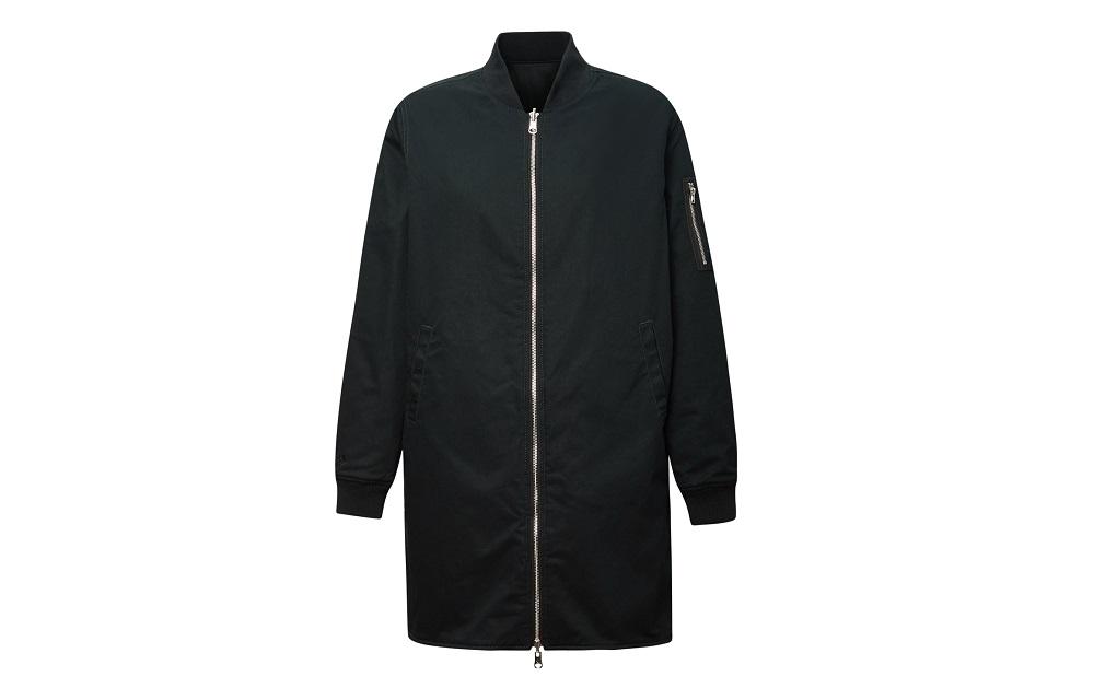 Converse Women's Black Coats Baseball Collar Moderate Straight Fit 10019431-A01 Cm