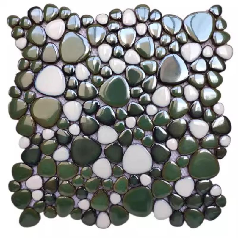 1 Stück 30x30cm Keramik Kiesel Mosaik Fliesen Spa Pools Fischteiche Badezimmer Anti-Rutsch Verschleißfest Boden Wand Dekor Fliesenblatt