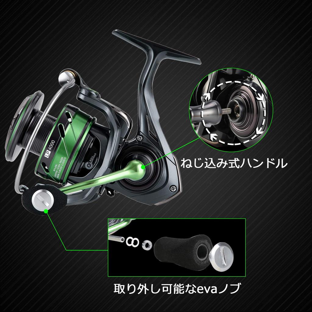 SeaKnight WR III Spinning Lightweight Freshwater Max Drag Force Reel, 9+1BB, Reel, 8kg/17.6lb (Interchangeable Handles)