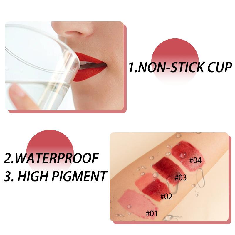 Liquid Peel-off Lip Gloss Waterproof Long-lasting Matte Lipstick Non-stick Cup Make Up Moisturizing Lips Tattoo Pigments 4 Color