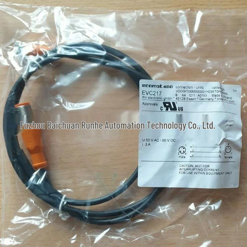 Brand New EVC217 IFM Sensor Accessories Connection Cable, Oil and Coolant Resistant. EVC217