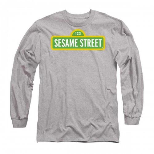 Sesame Street Unisex Adult Logo Heather Long-Sleeved T-Shirt